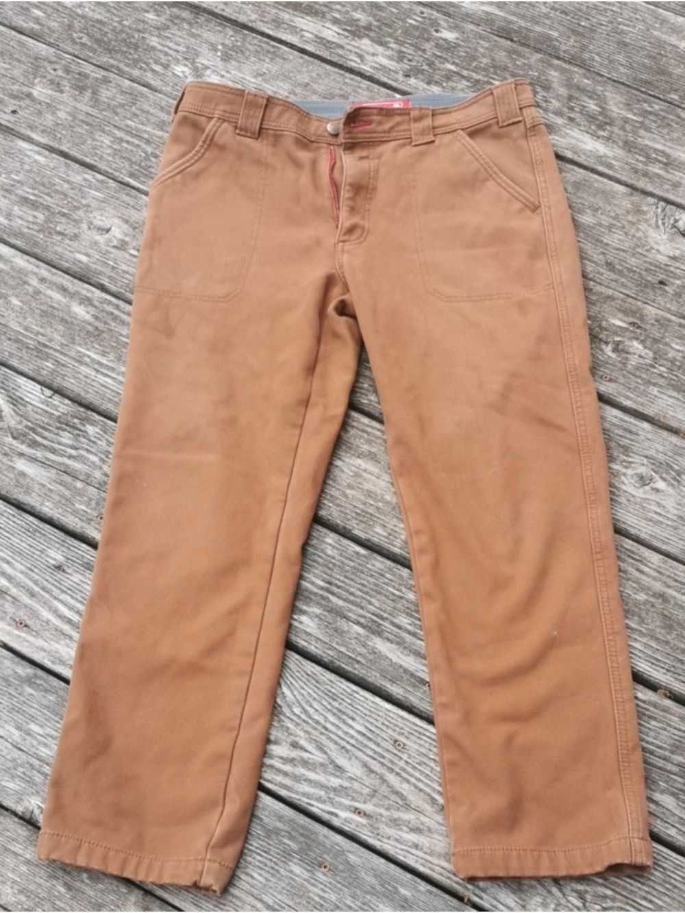 Colemans Mens Fleece lined Canvas Utility Workwear Brown Pant. Size 34